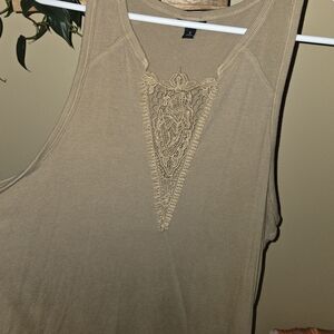 Torrid Tan Lace Accent Tank Top